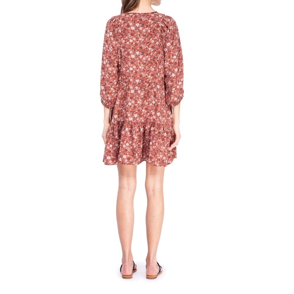 NEW bobeau Whitley Floral Babydoll Dress - Picture 3 of 7